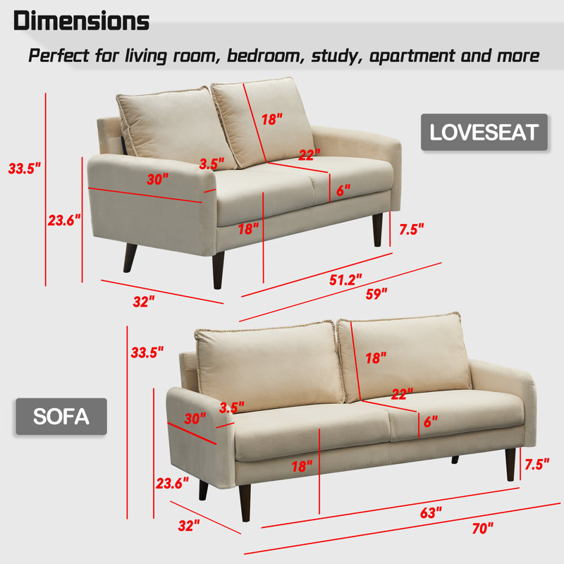 Glengormley 70'' Upholstered Sofa, Beige 100% Polyester