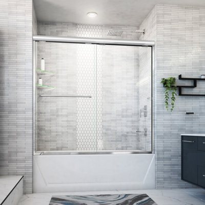 Ete 60" x 57.5" Bypass Frameless Tub Door