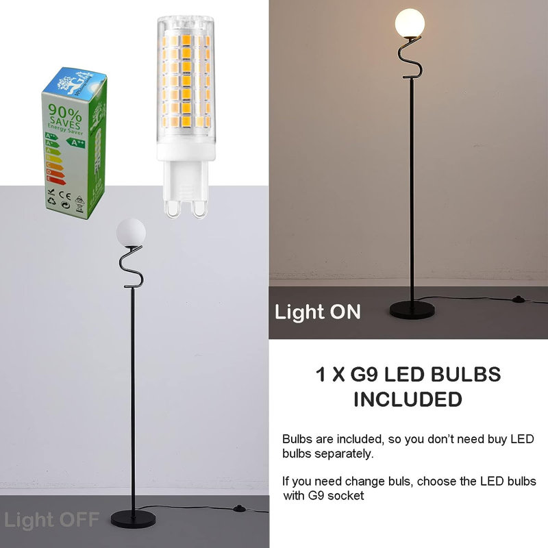 Ernell 64'' LED Novelty Floor Lamp, Black
