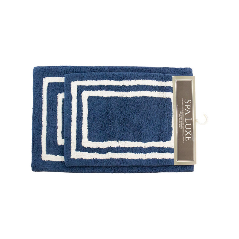 Ensemble de tapis pour salle de bain Spa Lux, Bleu