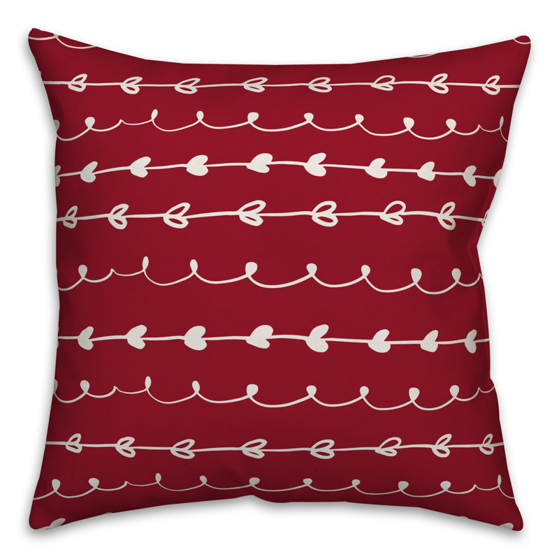  Coussin Valentines Doodles, H 16 po x l 16 po