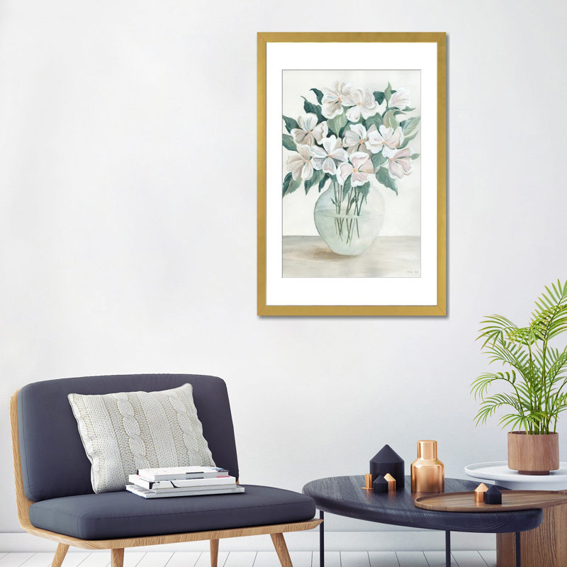 Cosmos Delight - reproduction d'art murale - papier d'art encadré, H 32 po x l 24 po, Doré
