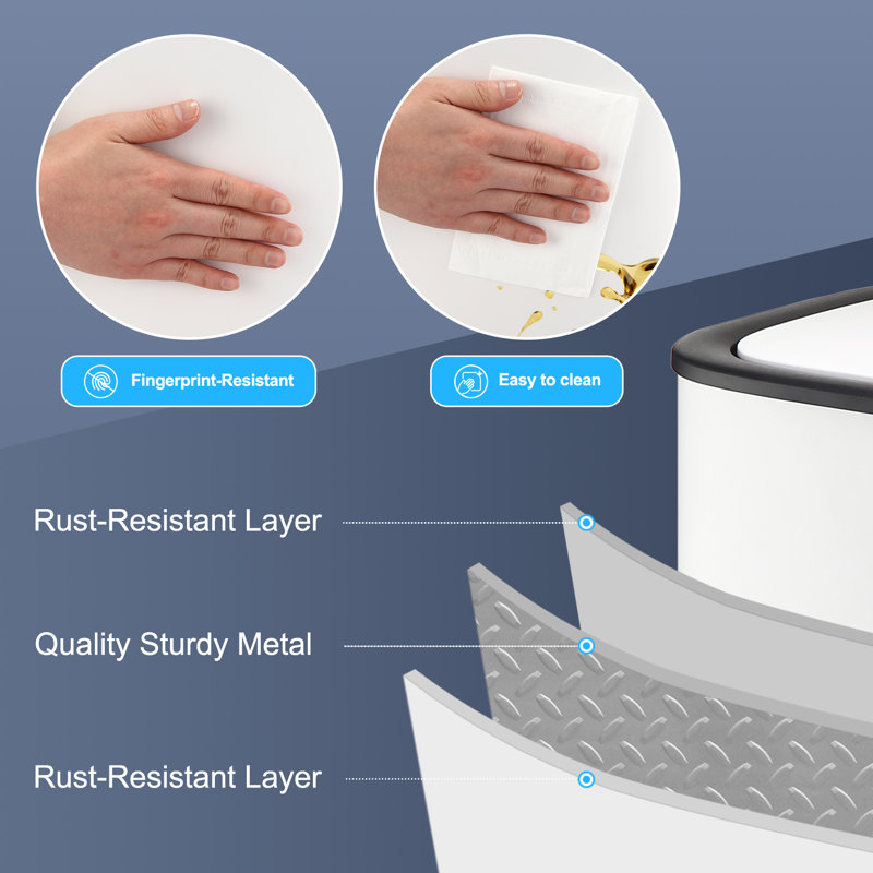 Stainless Steel Motion Sensor Kitchen Trash Can - 13 Gallons