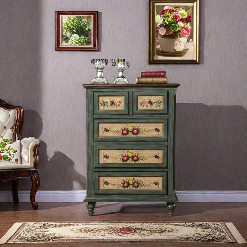 Bedroom storage painted drawer accent chest