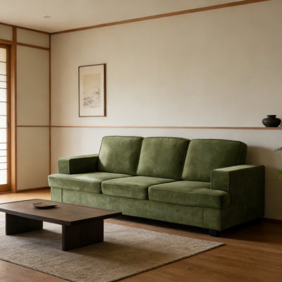 Canapé 3 places de style moderne avec assise profonde et mousse haute densité pour le salon