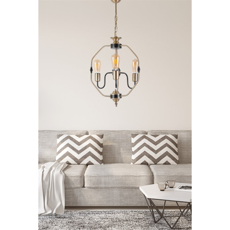 Lustre géométrique à 3 lumières Chou, Cuivre