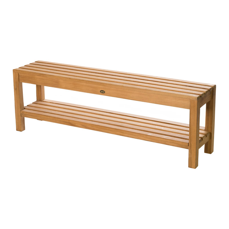 Teak Shower Bench, 17.75" H x 59" W x 12.25" D