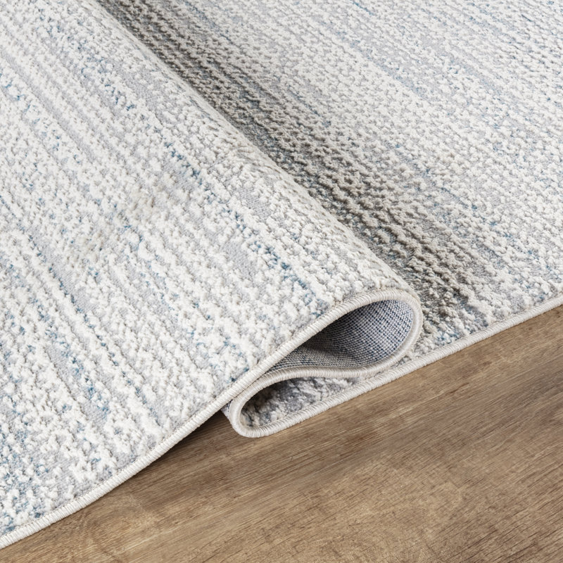 Tapis haute / basse Preston, Rectangle 12 pi x 15 pi 2 po, Bleu / ivoire / gris