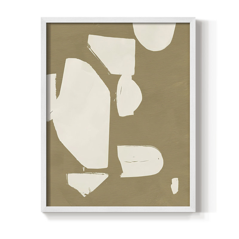 Chunky Abstract II, reproduction encadrée - bois massif, H 10 po x l 8 po, Blanc