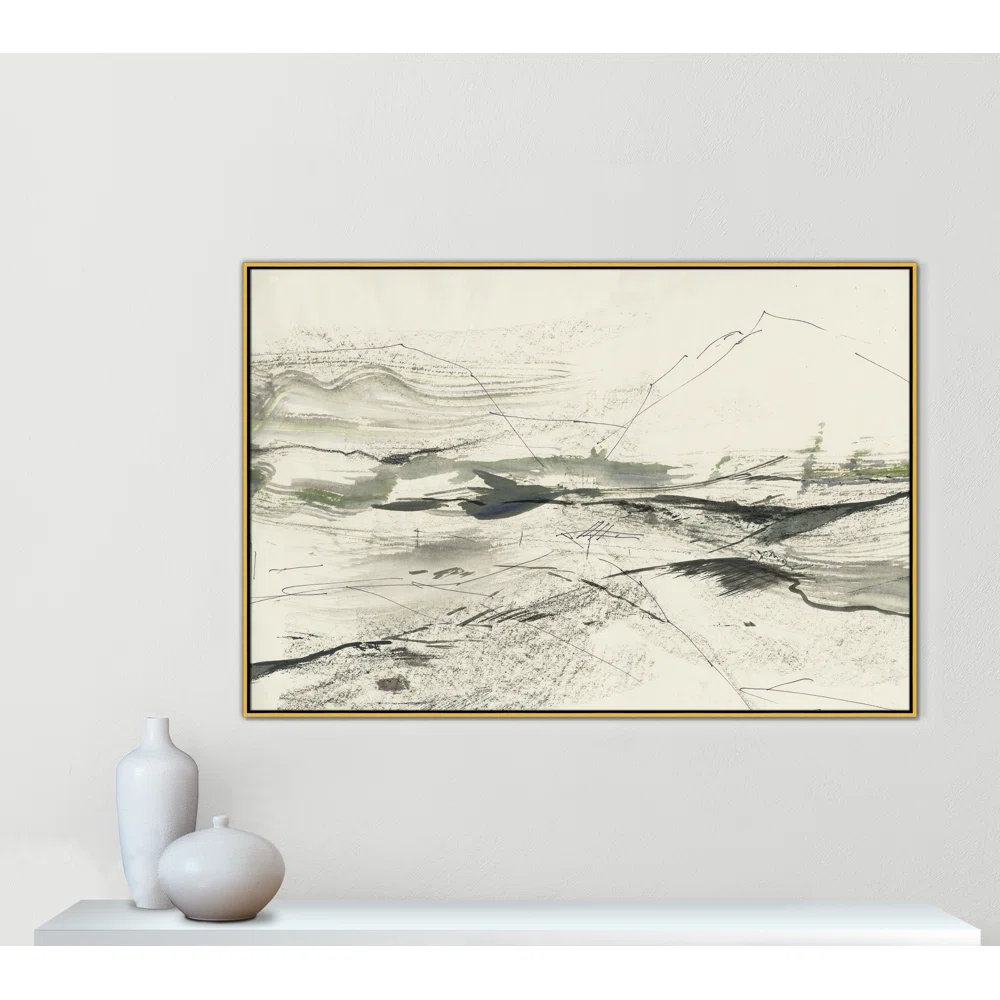 Green Sketches Print by PI Studio, 41.5" H x 61.5" W x 2" D, Gold Floater Framed, No Mat