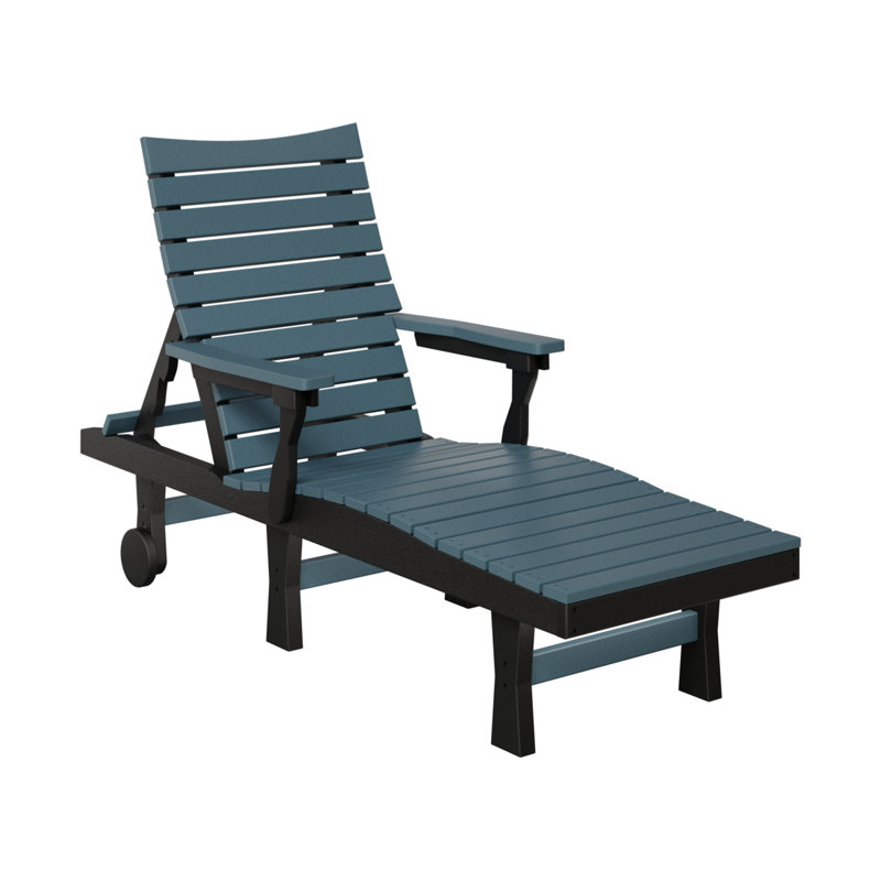 Berlin Gardens Bristol Chaise Lounge, Slate Top/Black Base