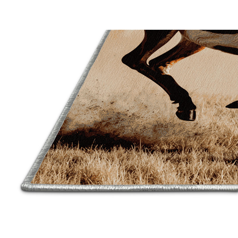Washable Topi Wildlife Area Rug, Square 7'