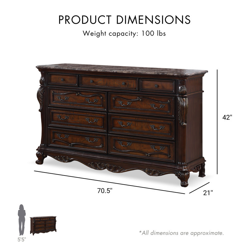 Congresbury 9-Drawer Dresser, Brown