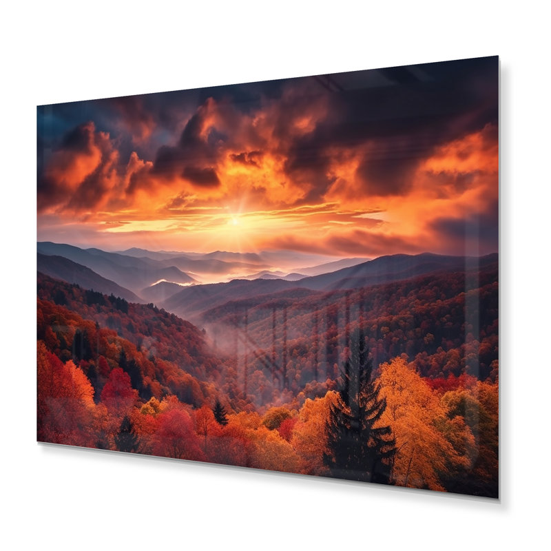 Tennessee Great Smoky Mountains Sunset I - impression du Tennessee sur métal, H 34 po x l 44 po