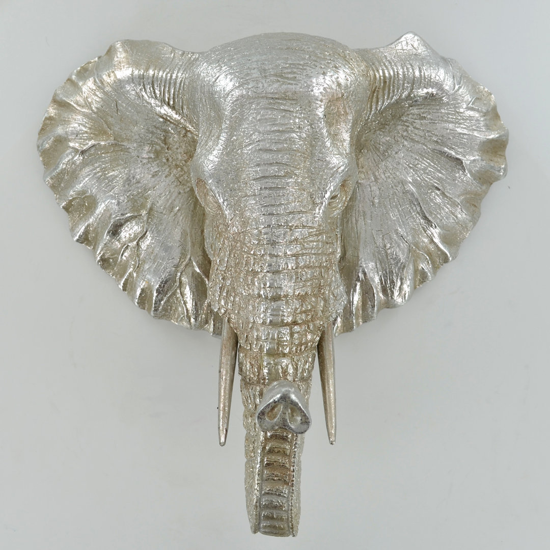 Elephant Silver Sculpture Statement Wall Décor