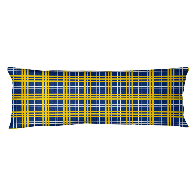 Polyester Medium Pillow, Royal Blue/White/Gold, Microfiber