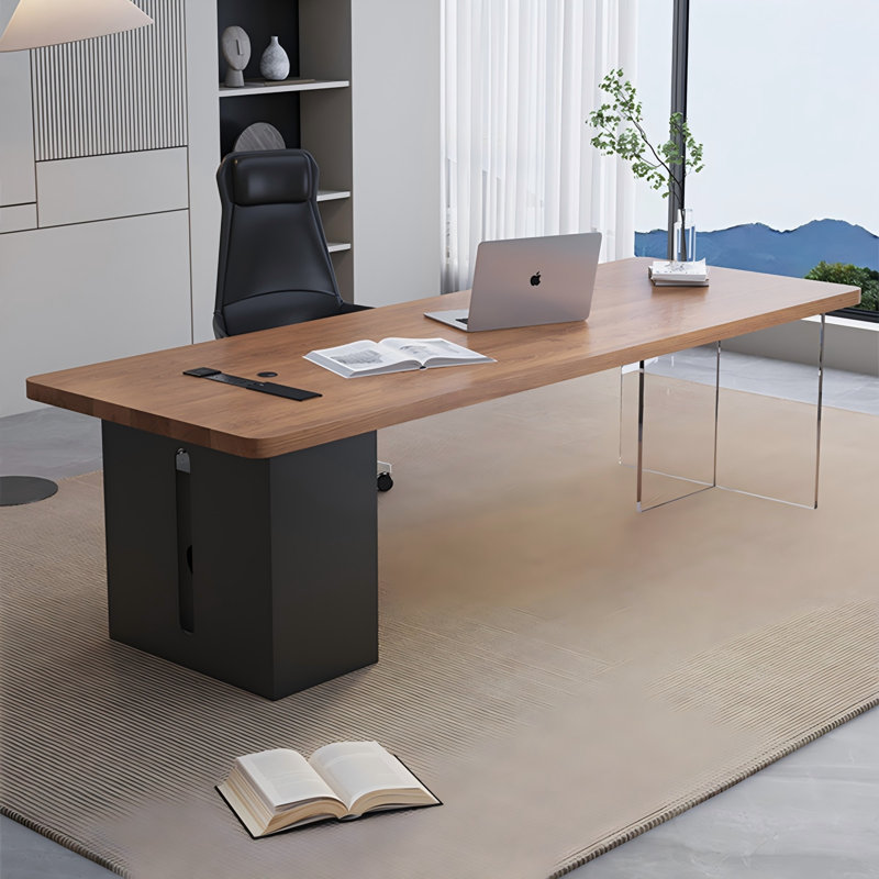 Bureau rectangulaire en bois massif 86,61 po, H 29,53 po x l 86,61 po x P 31,50 po
