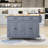 54.3 Inch Width Kitchen Island Cart with Cabinet and Drawers, 2 Locking Wheels, Adjustable Shelves-1346986726