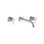 Acquaco Linki Deco Wall Mount Three-Hole Two Handle Bathroom Lavatory Faucet with 6-3/4'' Spout Reach