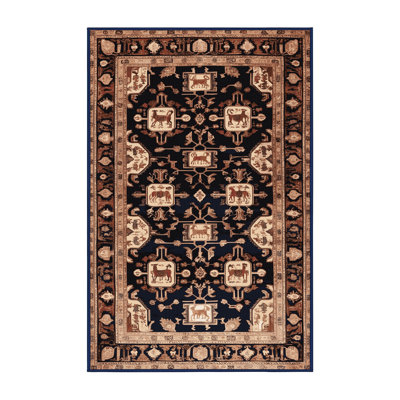 Machine Washable Persian Black Area Rug