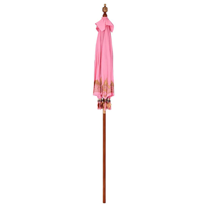 Beach Parasol, 260cm H x 185cm W x 185cm D, Pink Abstract