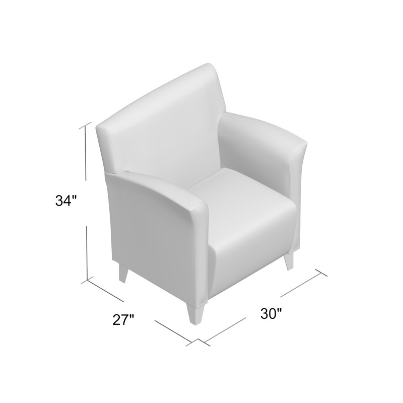 Chaise de réception en cuir l 30 po Misch, Brun