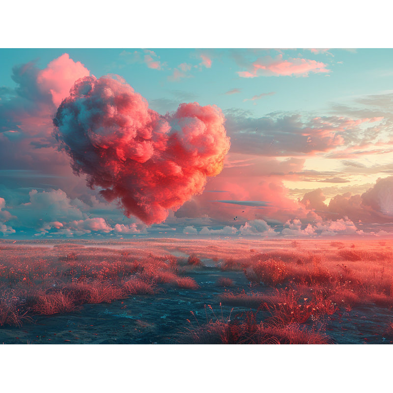Rideaux de fenêtre en forme de cœur avec drapés couleur coucher de soleil - 2 panneaux, L 40 po x L 63 po