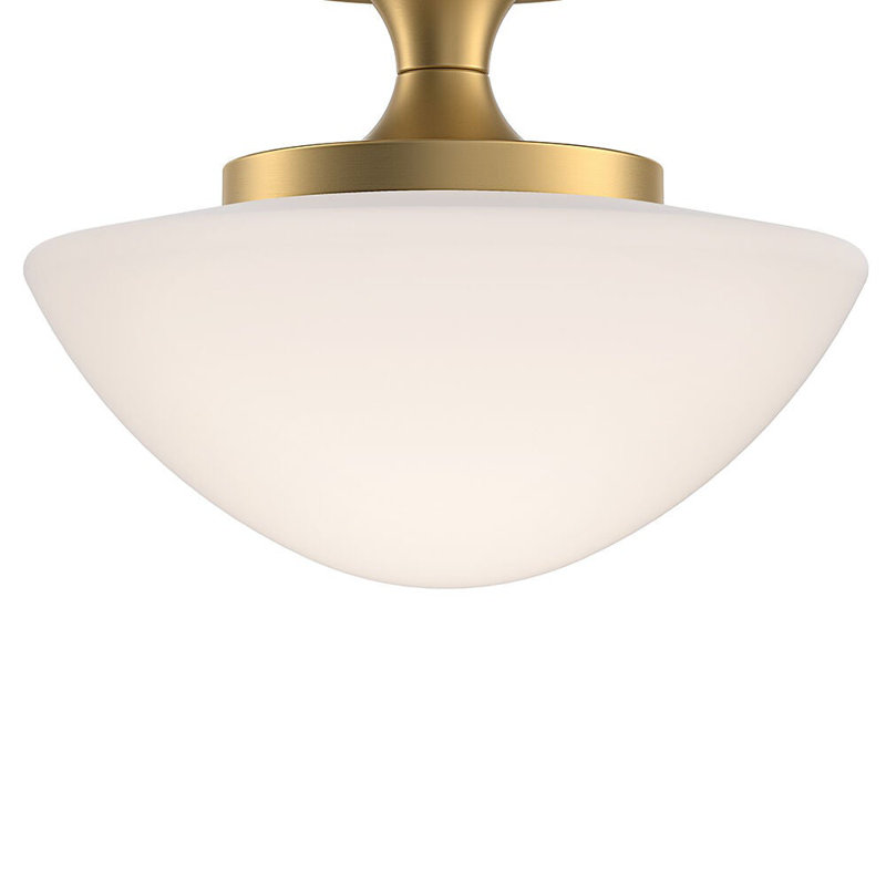 Hinkley Knox Semi-Flush Mount Schoolhouse Ceiling Light, Lacquered Brass