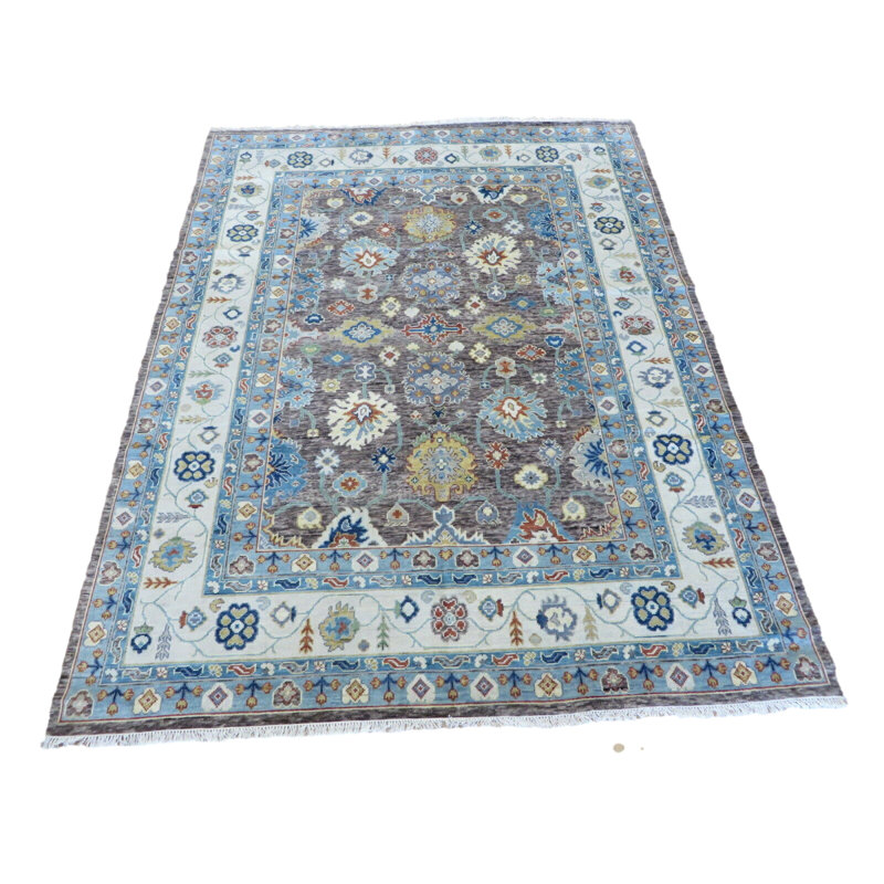 Tapis oriental brun Oushak coloré noué à la main 9 x 11 pi 8 po 0F263B7167F04E42A85D001328BFA204