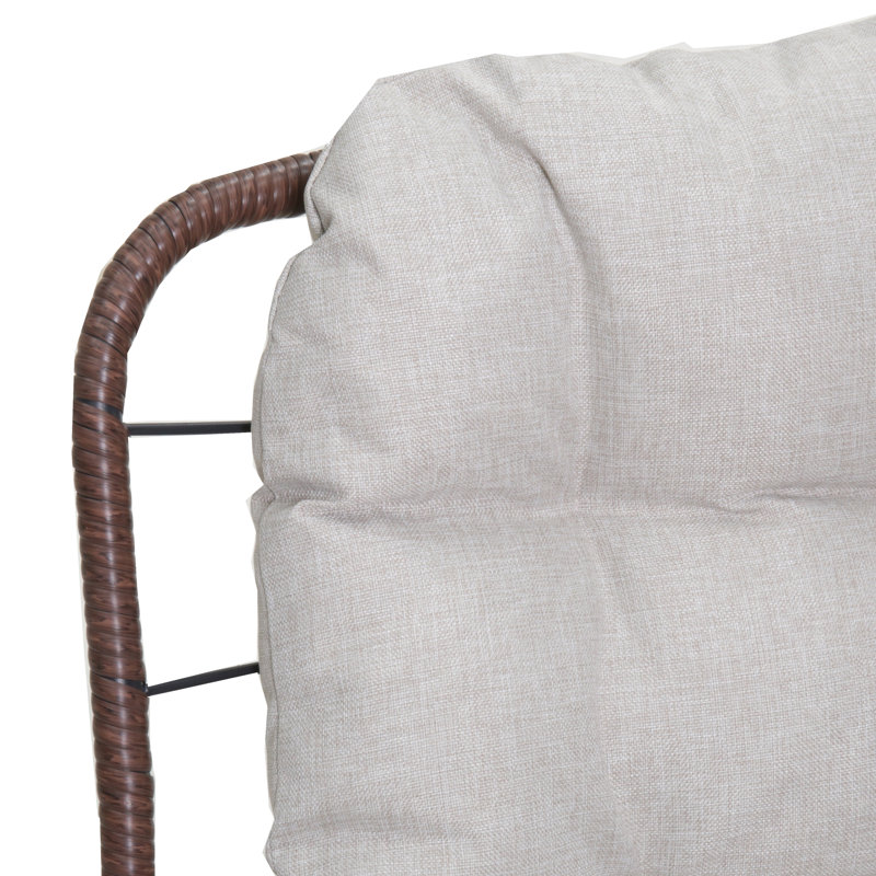 Canapé de patio avec osier résistant aux intempéries, coussins épais et structure résistante à la rouille pour un confort et une durabilité à l'extérieur