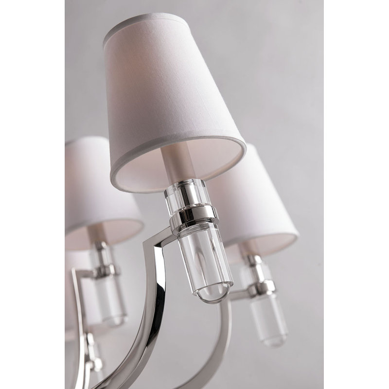 Dayton 5 - Light Chandelier, White, Aged Brass