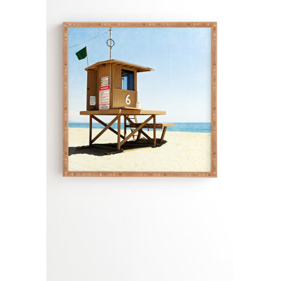 « newport beach », reproduction de photo sur bois encadrée