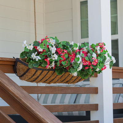  Lifelike Geranium Window Box Filler - 2pk - Red/White