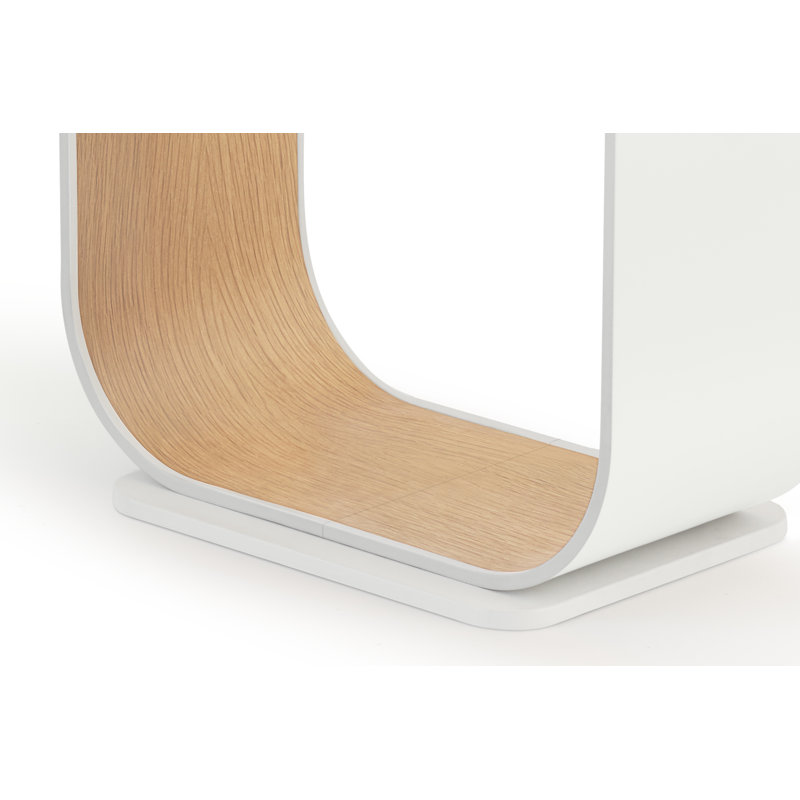Lampe sur pied Contour, Blanc / chêne blanc