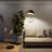 Luna Bella Premium Quality 92" Modern LED Arc Floor Lamp, Matte Black, Weathered Brass with Gold Leaf Shade Interior, Black Marble Base, Full-Range Dimmer-405079930