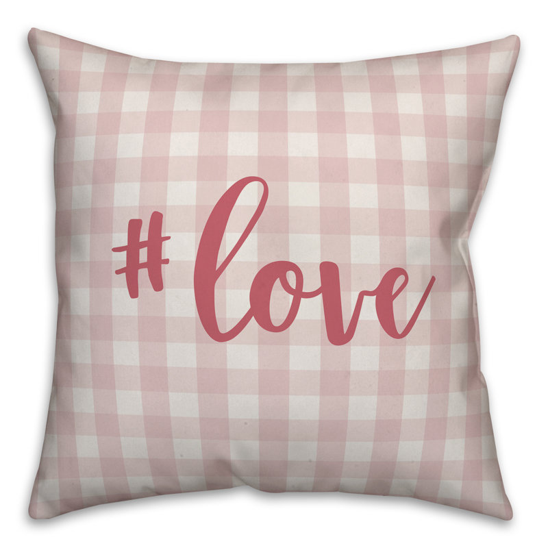 Plaid Throw Pillow, Pink, Pillow Cover