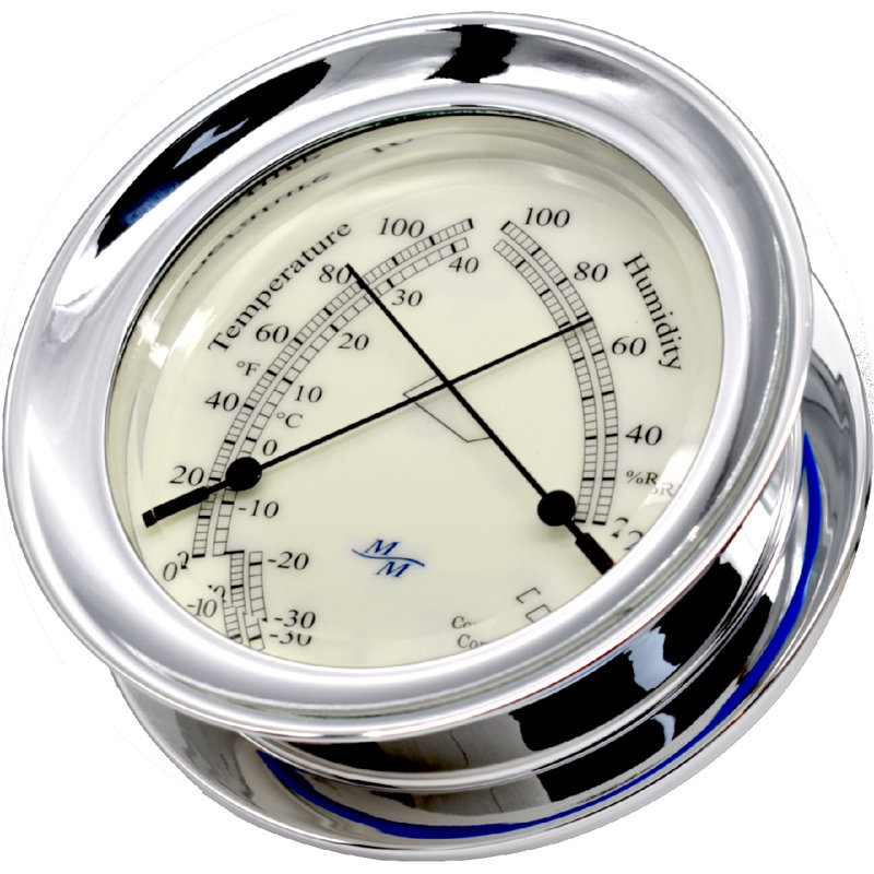 5.85'' Wireless Outdoor Thermometer, Chrome