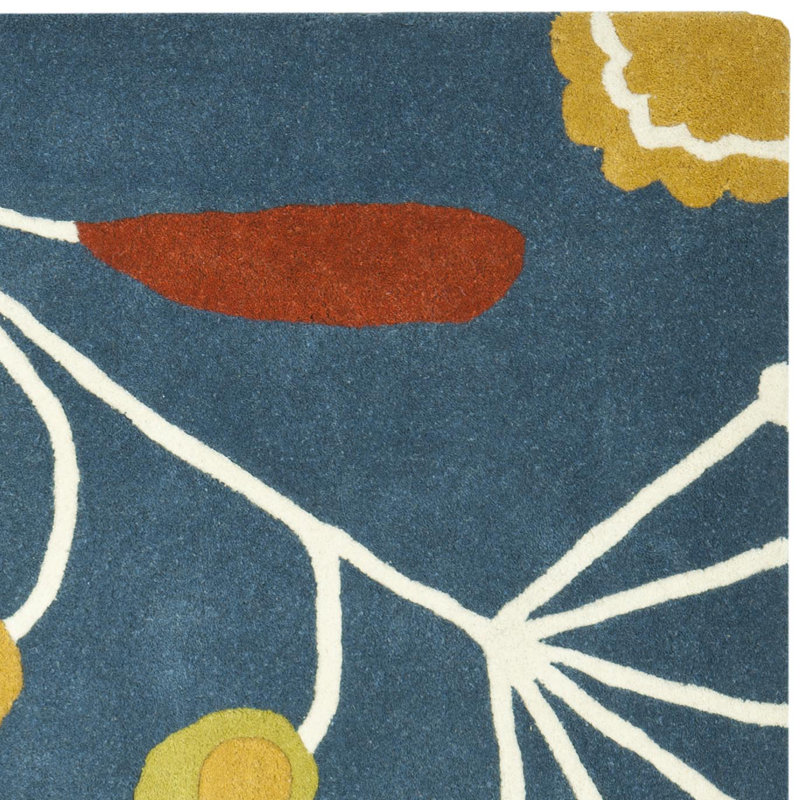 Tapis bleu touffeté à la main Chanler, Rectangle 7 pi 6 po x 9 pi 6 po