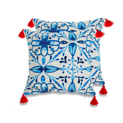 My Cottage Living Outdoor Pillow With Polyester Insert- Set Of 2