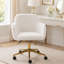 Chaise de bureau moderne pivotante à 360 ° en tissu moderne avec pieds en métal doré et roulettes universelles pour l'intérieur