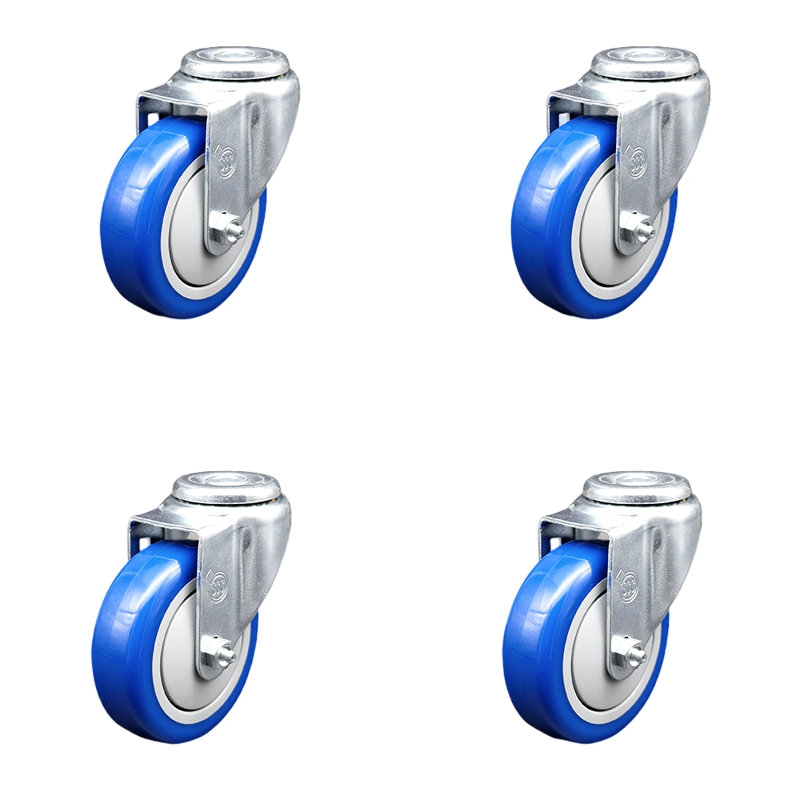 Ensemble de roulettes en polyuréthane SS, Bleu