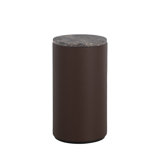 Washoe Leather Circle Pedestal Drink Table - 12 In. W X 22 In. H
