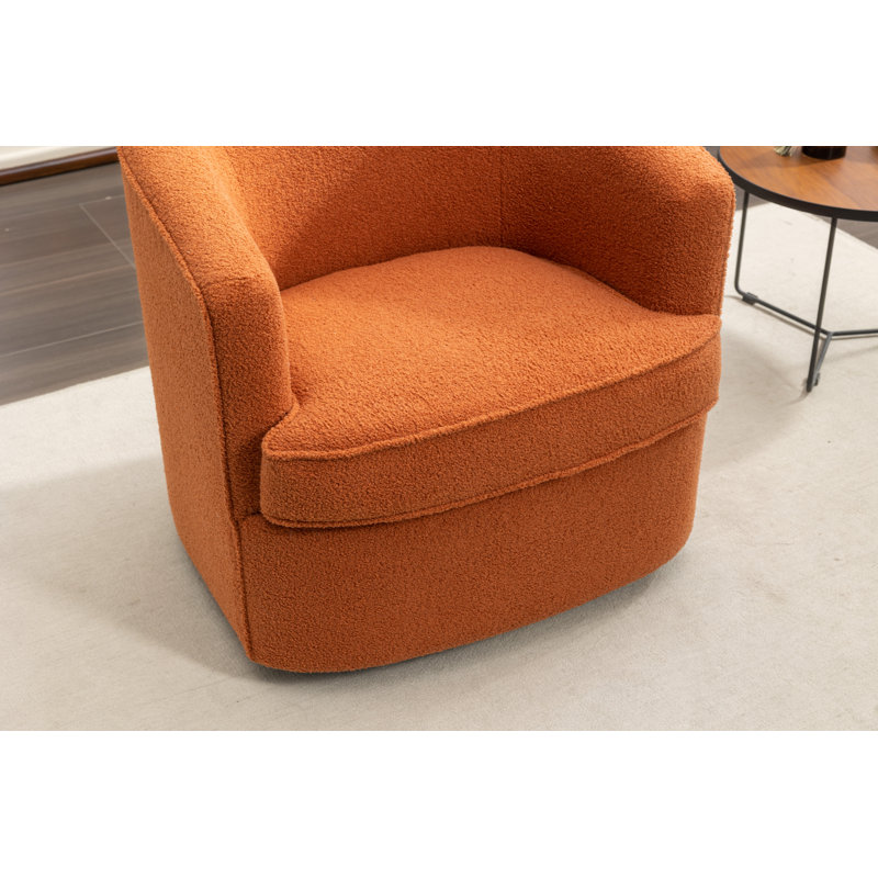 Fauteuil demi-tonneau pivotant de 29 po Jenai, Polyester orange