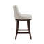 Tabouret en chenille avec structure en noyer foncé-22851912