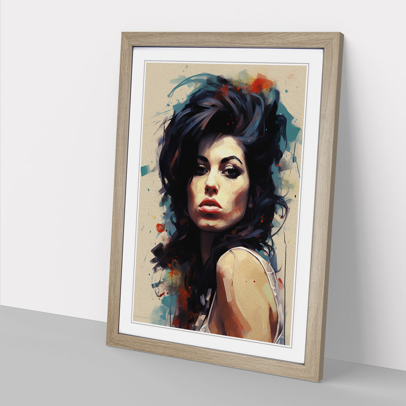 Amy Winehouse Classicism Art - Framed Print, Oak Framed, 64cm H x 46cm W, Oak