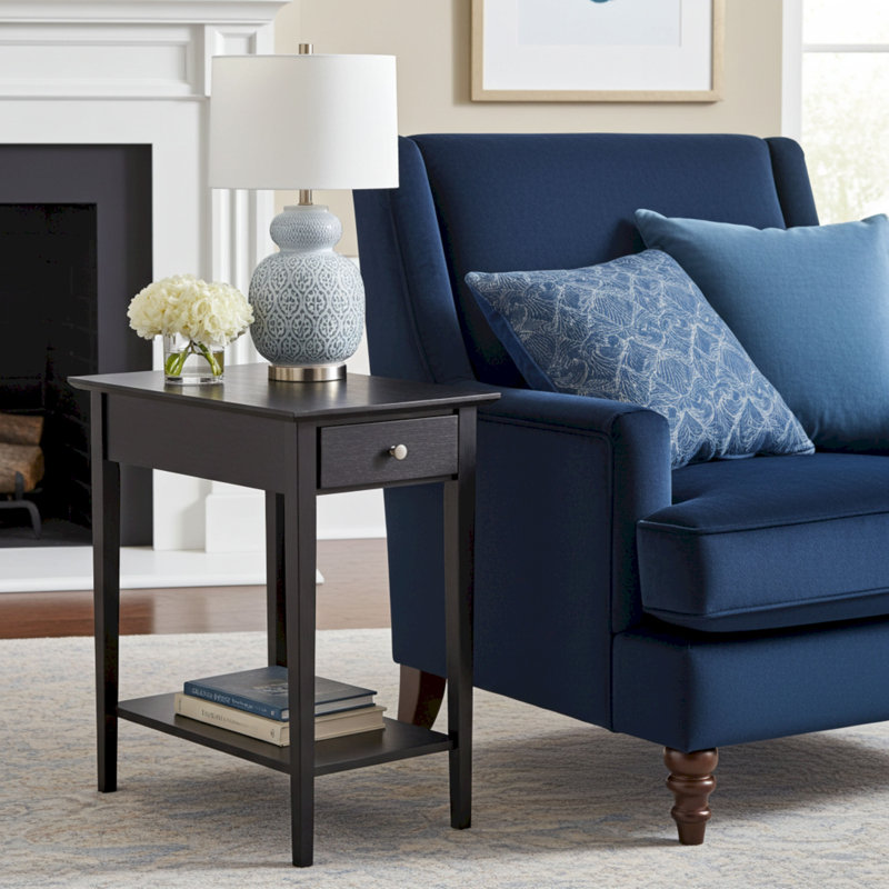 Amreece End Table with Storage, Charcoal Gray