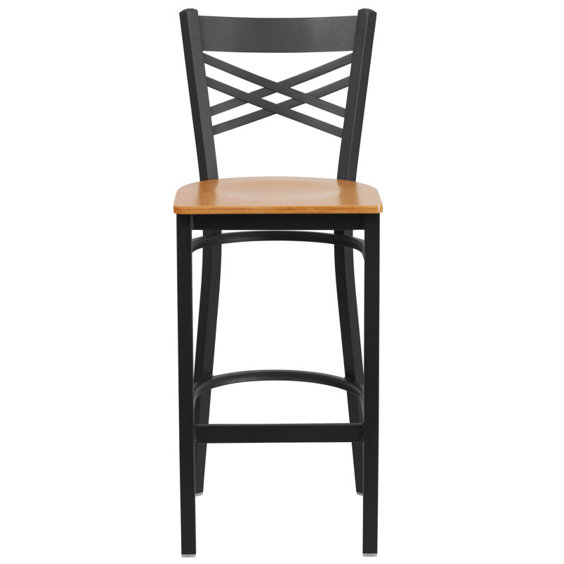 Tabouret de bar en métal Cyrille, Naturel, 2
