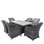 Aura 6 Seater Rattan Garden Furniture With Rectangle Table Fire Pit Set