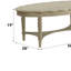 Table basse, 1 pièce, bois d'ingénierie, blanc, blanc antique