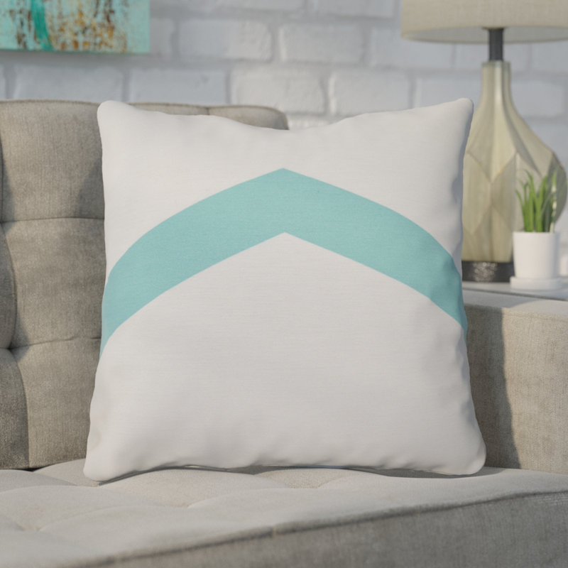 Geometric Reversible Throw Pillow, 18" x 18", Aqua